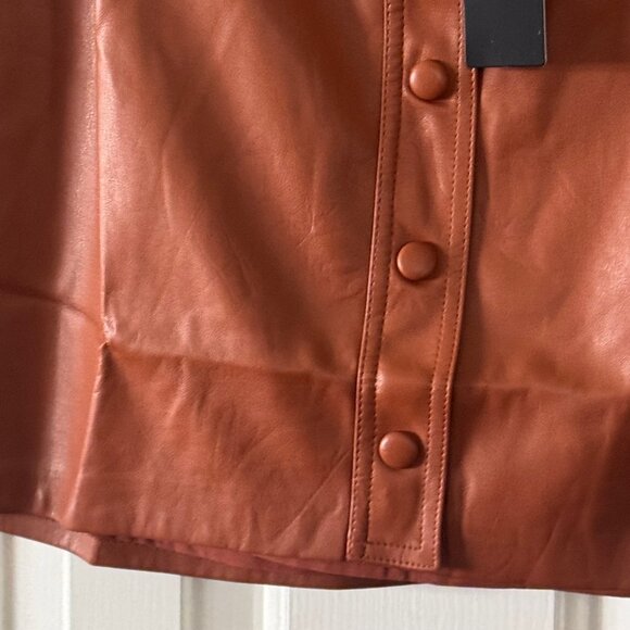 New Lulus Most Fab Clay Vegan Leather Mini Skirt Size S Small - Picture 3 of 16